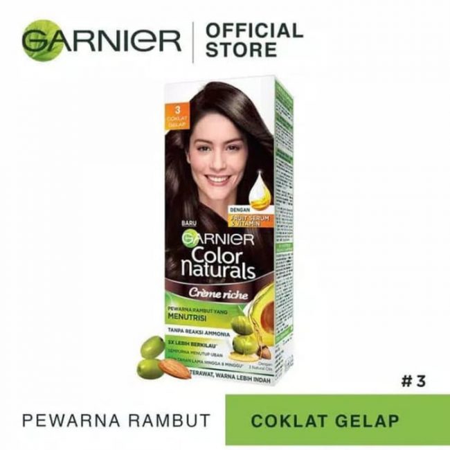Garnier Natural Hair Color 3 Coklat Gelap