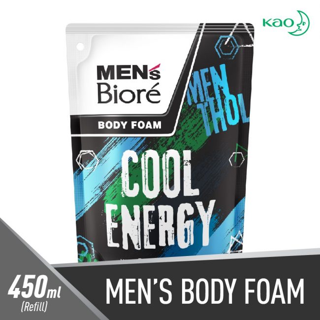 Men's Biore Body Foam Cool Energy Refill 450ml