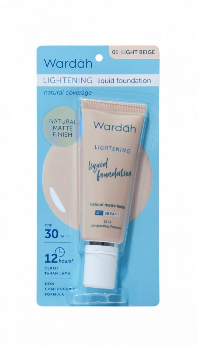 Wardah Lightening Liquid Foundation 01. Light Beige
