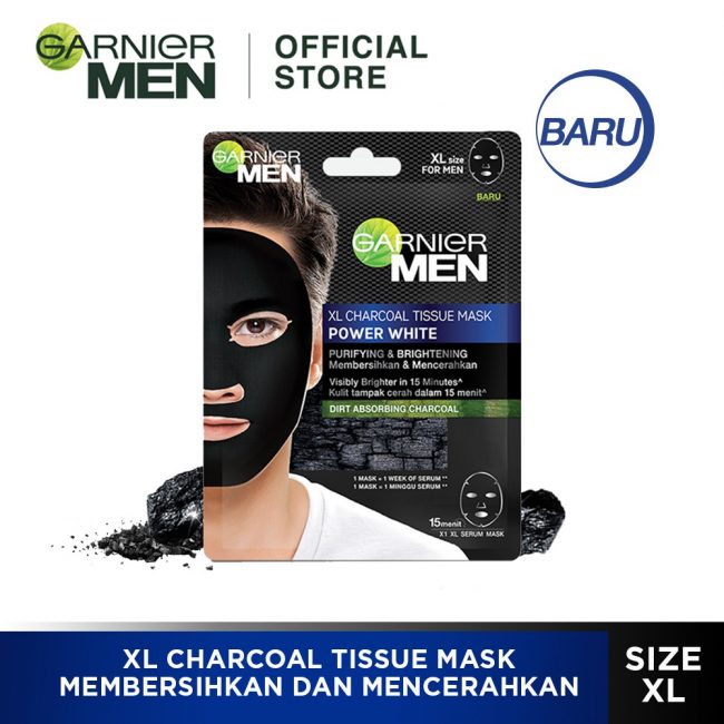 Garnier Men XL Charcoal Tissue Mask Power White