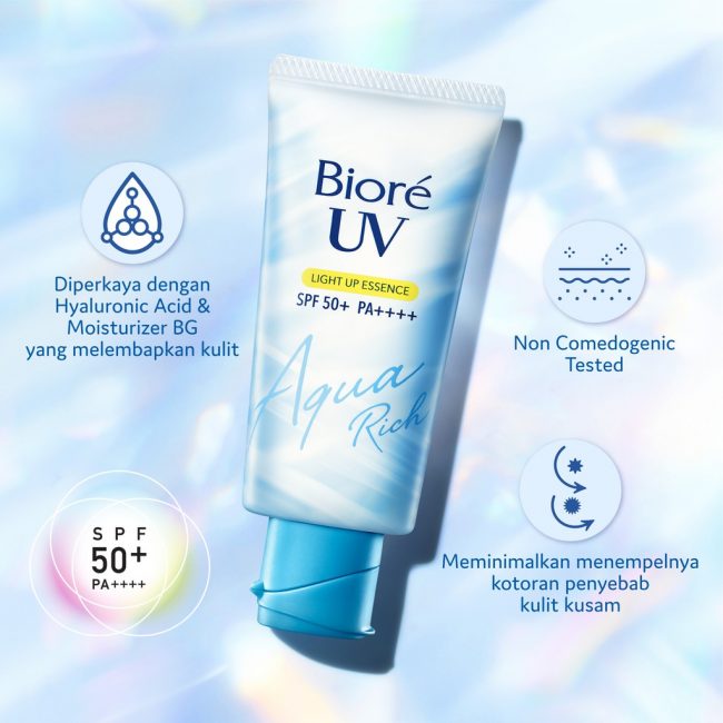 Biore UV Face Sunscreen Aqua Rich Light Up Essence SPF 50+ 2